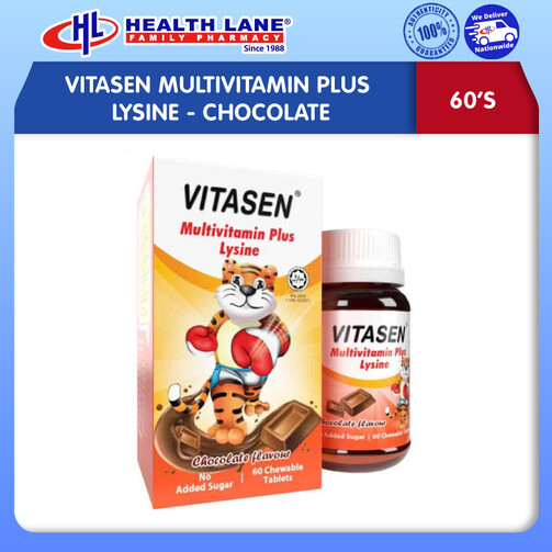 VITASEN MULTIVITAMIN PLUS LYSINE 60'S - COKLAT